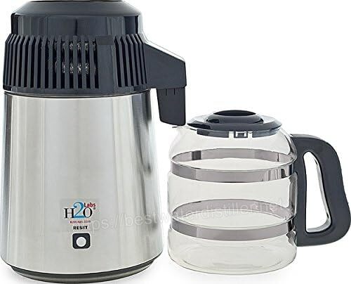 H2o Labs Best-in-Class Stainless Steel Water Distiller with Glass Carafe